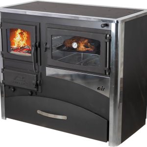 EEK a Kaminofen Mit Backfach Und Herdplatte ABC Concept 2 Air Rechts Mehrfachbelegung Holzofen 11,6 Kw Kamin Ofen Holz Werkstattofen Schwedenofen Hüttenofen Heizofen Holzofen