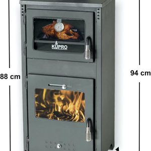 EEK A+ Kaminofen Mit Backfach Und Herdplatte Ever 2 Holzofen 7,85 Kw Kamin Ofen Holz Werkstattofen Hüttenofen Heizofen