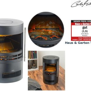 Carlo Milano Elektrokamin: Design-Elektro-Kaminofen Mit 3D-Flammeneffekt, 2 Heizstufen, 2.000 W (Elektroofen, Elektrischer Kamin, LED)