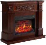 Elektrokamin Toscana AF23BS, Elektrischer Standkamin Mit Heizung 1800 W, Realistischer Flammeneffekt, Led-Beleuchtung, Fernbedienung, Timer, Thermostat, Knistereffekt, MDF, Russet