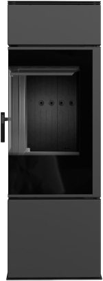KRATKI Thor Schwarz Holzofen, Freistehend, Bimschv 2-Konform, 8 Kw, Thermische Effizienz, 83%, Staubauslass, 150 Mm, Stahl Und Dekoratives Glas, Gerade Verglasung, EEK A+ Kaminofen