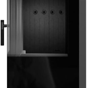 KRATKI Thor Schwarz Holzofen, Freistehend, Bimschv 2-Konform, 8 Kw, Thermische Effizienz, 83%, Staubauslass, 150 Mm, Stahl Und Dekoratives Glas, Gerade Verglasung, EEK A+ Kaminofen