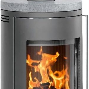 5686 29 Faro 2.0 Kaminofen Stahl Gussgrau Mit Speckstein-Abdeckplatte/A+