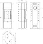 Kaminofen Legierter Stahl, München XL Stahl Creme Weiß 7Kw Speicherofen Panoramatür Holzofen Dauerbrand Geeignet Schwedenofen 150Mm Abgasstutzen Selbstschließende Tür (Bauart 1)