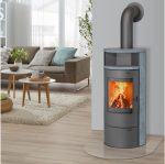 Kaminofen München, Naturstein, 7 Kw, Dauerbrand, Automatik Grau