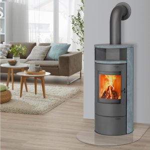 Kaminofen München, Naturstein, 7 Kw, Dauerbrand, Automatik Grau