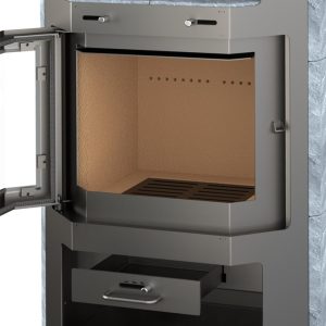 Kaminofen Bali Max – Kompaktes Design Prismatische Sichtscheibe 8 Kw Leistung Bimschv Stufe 2 Specksteinverkleidung 81% Wirkungsgrad