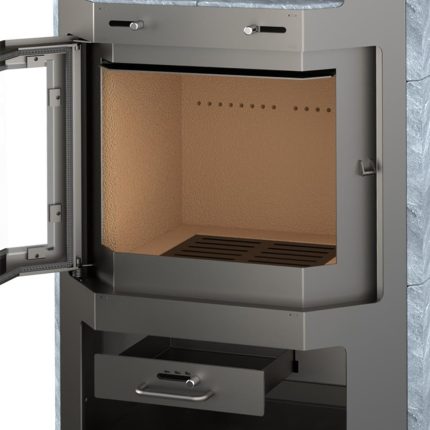 Kaminofen Bali Max – Kompaktes Design Prismatische Sichtscheibe 8 Kw Leistung Bimschv Stufe 2 Specksteinverkleidung 81% Wirkungsgrad