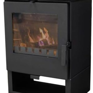 Kaminofen ALAZ K5S Schwarz 6 Kw, Kamin Heizofen Dauerbrandofen Holzofen, Кaminholz Hüttenofen, Кaminfeuer, Briketts Kamin, Fireplace Wood