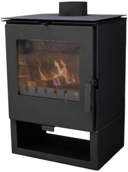 Kaminofen ALAZ K5S Schwarz 6 Kw, Kamin Heizofen Dauerbrandofen Holzofen, Кaminholz Hüttenofen, Кaminfeuer, Briketts Kamin, Fireplace Wood