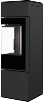 KRATKI Stahlofen Thor | 8 Kw | RRØ 150 Mm | Holzofen 130,8 X 45,2 X 45,2 Cm | Mit Verglasung | Erfüllt Die Norme Bimschv Stufe 2, 15A B-VG | Ideal Für Normales Zuhause & Mit Rekuperation-System