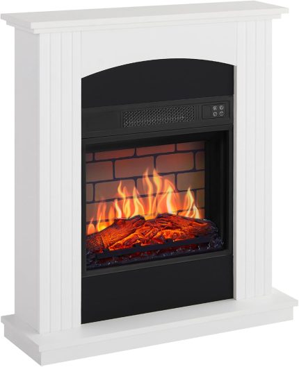 Collins AF18B Freistehender Elektrokamin – Panorama-Glasfront, Energieeffizienter Led-Flammeneffekt Und Heizfunktion Mit 1,8 Kw Sowie Thermostat