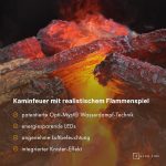 GLOW FIRE Wasserdampf Kamin Mozart (Standkamin) - Elektrokamin Mit Realistischen LED 3D-Flammen, Knistereffekt & Fernbedienung, 110X120X35 Cm - Opti-Myst 600 Elektro Kamin Mit Holz-Deko, Weiß