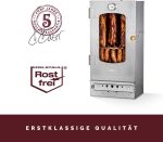 KAISER COMPANY '50' Hochwertiger Räucherofen/Räucherschrank Aus Edelstahl - Holzbefeuerung I Tragbarer Smoker 80 Cm I Perfekt Zum Räuchern I Passen Bis Zu 10Kg Fleisch I Mit Zubehör I NICHTROSTEND