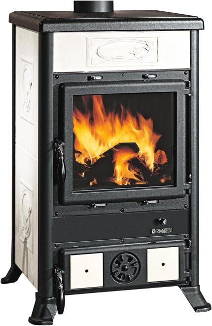 La Nordica Kaminofen Rossella R1 Weiß Infinity, Gusseisen, Heizofen, 8,8 Kw, Weiß, Holz