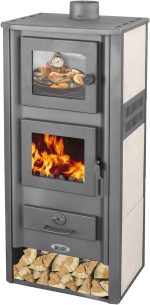 Kaminofen Mit Backfach Weiß Holzofen 12,1 Kw Kamin Ambasador Ofen Dauerbrandofen Werkstattofen Schwedenofen Hüttenofen Heizofen