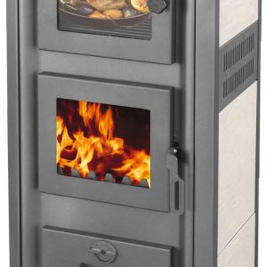 Kaminofen Mit Backfach Weiß Holzofen 12,1 Kw Kamin Ambasador Ofen Dauerbrandofen Werkstattofen Schwedenofen Hüttenofen Heizofen
