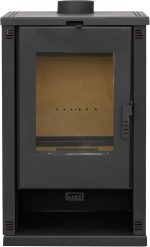 ALAZ Mouse K9-MAX Kaminofen 9 Kw – Schwarz | Holzofen Mit Schamott-Brennkammer & Großem Sichtfenster | Für Holzscheite Bis 50 Cm | Verbessertes Griffdesign | Energieeffizienz A+