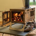 Camping Holzofen Titanofen, Ti Mini 0,6 Tragbarer, Leichter Heißzeltofen Zum Wandern, Kochen, Heizen (Ofenrohr 6,56 Fuß/2 M)