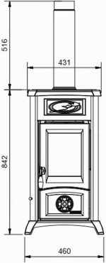 Gemma Elegance 7111600 Holzofen, Farbe Bordeaux