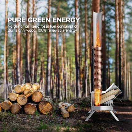 ECOPOOLTECH Wärmepumpe Poolheizung Holz, Holzbefeuerte Wärmepumpe, Ideal Für Freien Kleine Schwimmbäder Und Whirlpools, Kontinuierliche Holzbefeuerte Heizung