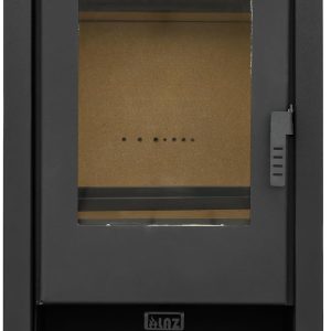 ALAZ Mouse K9-MAX Kaminofen 9 Kw – Schwarz | Holzofen Mit Schamott-Brennkammer & Großem Sichtfenster | Für Holzscheite Bis 50 Cm | Verbessertes Griffdesign | Energieeffizienz A+