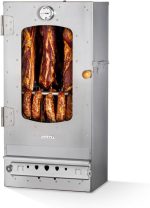 KAISER COMPANY '50' Hochwertiger Räucherofen/Räucherschrank Aus Edelstahl - Holzbefeuerung I Tragbarer Smoker 80 Cm I Perfekt Zum Räuchern I Passen Bis Zu 10Kg Fleisch I Mit Zubehör I NICHTROSTEND