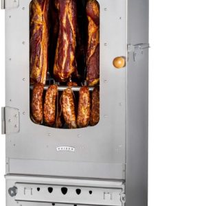 KAISER COMPANY '50' Hochwertiger Räucherofen/Räucherschrank Aus Edelstahl - Holzbefeuerung I Tragbarer Smoker 80 Cm I Perfekt Zum Räuchern I Passen Bis Zu 10Kg Fleisch I Mit Zubehör I NICHTROSTEND
