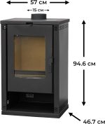 ALAZ Mouse K9-MAX Kaminofen 9 Kw – Schwarz | Holzofen Mit Schamott-Brennkammer & Großem Sichtfenster | Für Holzscheite Bis 50 Cm | Verbessertes Griffdesign | Energieeffizienz A+