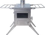 Nomad Medium Zeltofen | Kleiner Tragbarer Holzofen Für Zelte, Unterkünfte Und Camping | 800 Cubic Inch Firebox | Präzisions-Edelstahlkonstruktion | Enthält Schornsteinpfeife