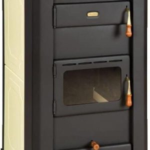 S3 W21 Holzofen Für Zentralheizung, Festbrennstoffofen, 5,0 Kg, Beige/Schwarz