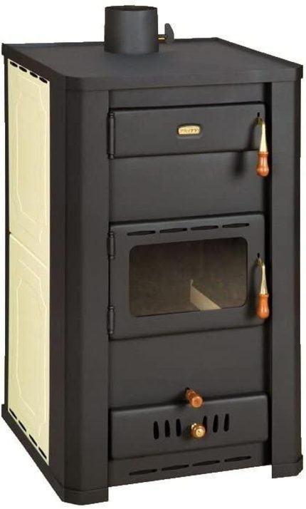 S3 W21 Holzofen Für Zentralheizung, Festbrennstoffofen, 5,0 Kg, Beige/Schwarz