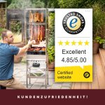 KAISER COMPANY '100' Hochwertiger Elektrischer Räucherofen/Räucherschrank Aus Edelstahl I Tragbarer Smoker 110 Cm I Passen Bis Zu 15Kg Fleisch I 2000W I Mit Zubehör I NICHTROSTEND