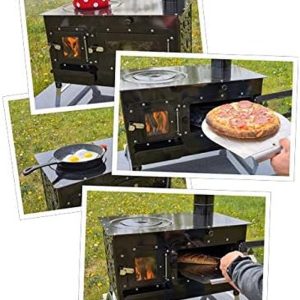 Outdoor-Küchenofen ROSALIE, Gartenküche, Pizzaofen & Zeltofen | Garten-Kamin Gartenofen Schwarz