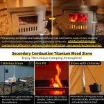 Titan-Holzofen "Fiery 7.6 Cm, Zusammenklappbar, Leicht, Kompakt, Farbwechsel, Langlebig, Tragbar, Wandern, Bushcraft, Kochen, Heizung, Holzverbrennung, Outdoor, Camping, Brennholzofen