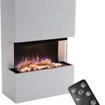 GLOW FIRE Kaminofen Portia Mit Realistischem 3D E-Motion Led-Feuer - Stand-Elektrokamin Mit Heizung Und Kaminfeuer, Knistereffekt & Timer, Max. 1500 W, 140X100X45, Weiß