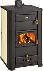 S3 W21 Holzofen Für Zentralheizung, Festbrennstoffofen, 5,0 Kg, Beige/Schwarz