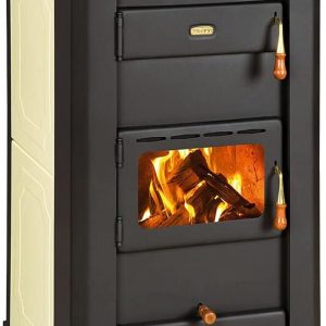 S3 W21 Holzofen Für Zentralheizung, Festbrennstoffofen, 5,0 Kg, Beige/Schwarz