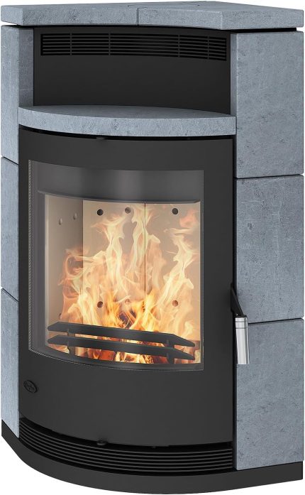 Kaminofen / Eckkaminofen Fireplace Lyon Speckstein 8Kw