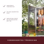 KAISER COMPANY '100' Hochwertiger Elektrischer Räucherofen/Räucherschrank Aus Edelstahl I Tragbarer Smoker 110 Cm I Passen Bis Zu 15Kg Fleisch I 2000W I Mit Zubehör I NICHTROSTEND