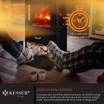 KESSER® Prio Elektrokamin Mit Heizung Heizlüfter Fernbedienung Wifi App 950/1900 W Kamin Elektrisch Led-Flammeneffekt Kaminfeuer Mit Thermostat Panorama-Sichtfenster Heizfunktion Timer