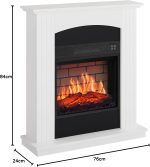 Collins AF18B Freistehender Elektrokamin – Panorama-Glasfront, Energieeffizienter Led-Flammeneffekt Und Heizfunktion Mit 1,8 Kw Sowie Thermostat