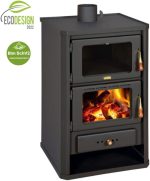 Kaminofen Mit Backofen Holzofen Mit Holzfach Prity FG 14Kw EEK A
