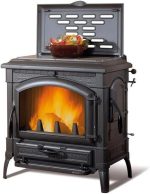 Holzofen 'Isolde Evo Mit Kreisen' Raumheizung Komplett Aus Gusseisen Emailliert. Platte Aus Gusseisen Geschliffen. Funkenglas Robust 750 °.