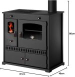 EEK A+ Kaminofen Mit Backfach Und Herdplatte Perfect Eco Schwarz Holzofen 7 Kw Kamin Ofen Holz Werkstattofen Hüttenofen Heizofen Gartenofen