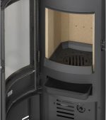 Kamin-Ofen Hamburg V4 Guss-Grau Naturstein Speicherofen 7Kw Warmhaltefach Holzkamin